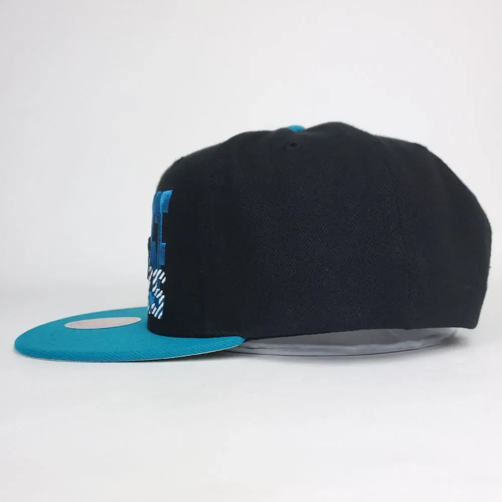 San Jose Sharks Mitchell & Ness‎ NHL Snapback Hat Cap 3D Logo Black Teal NWT